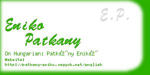 eniko patkany business card